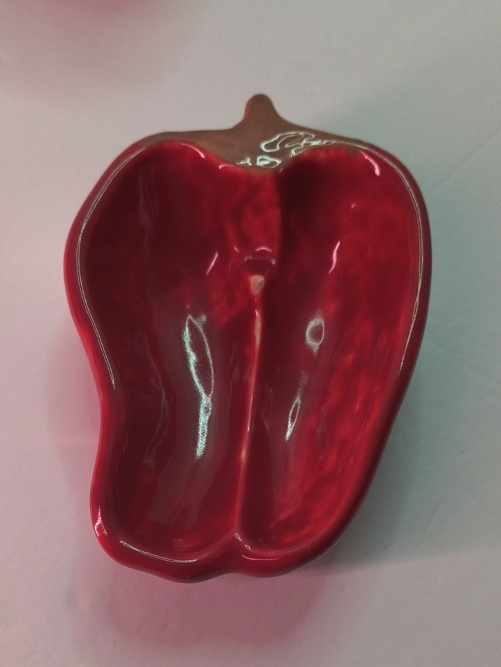 Ceramic Red Pepper-Shaped Trinket Dish